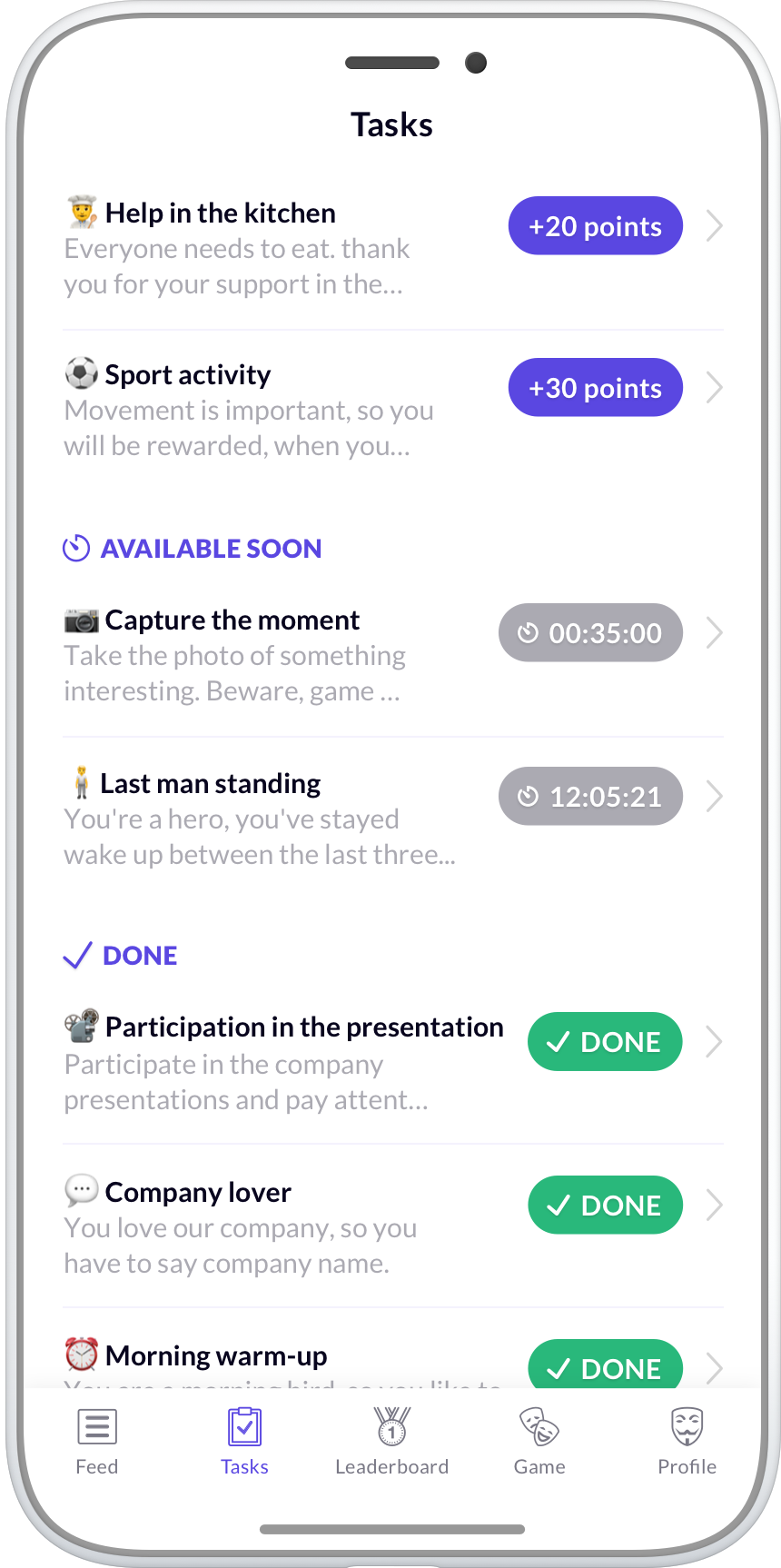 EventBattle task list